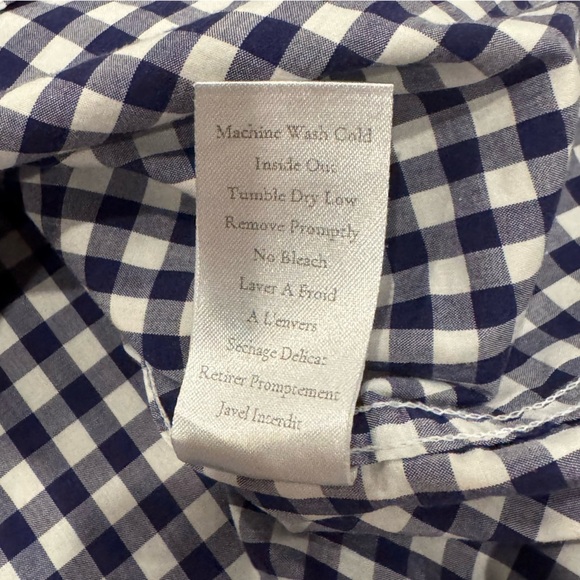 Frank & Eileen Men’s Finbar Blue White Gingham Check Button Down Size Large - Picture 8 of 9